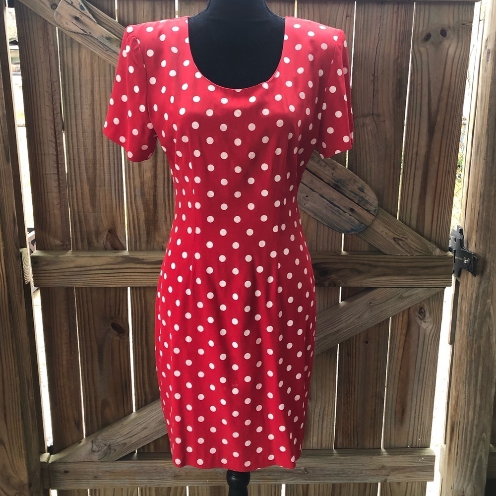 Vintage My Michelle Red & White Polka Dot Dress